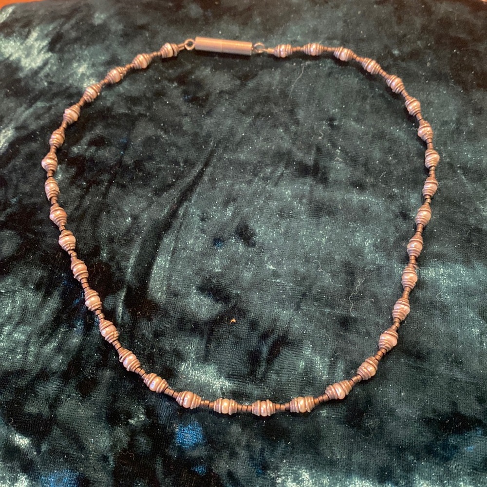 Pink pearl choker